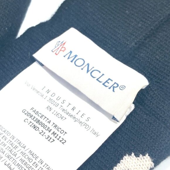 MONCLER logo headband hair accessories hair band wool / polyester Black/White - Picture 13 of 13